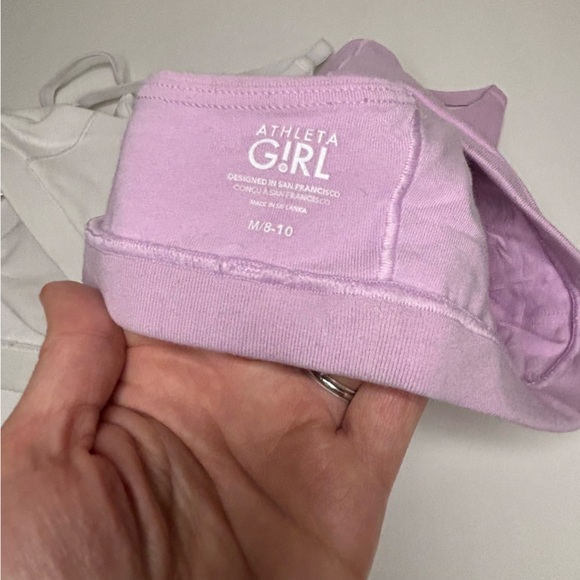 Athleta GIRL Just Right Adjustable Bra, Size Medium (8-10), Set of 2, white/pink - Picture 6 of 6